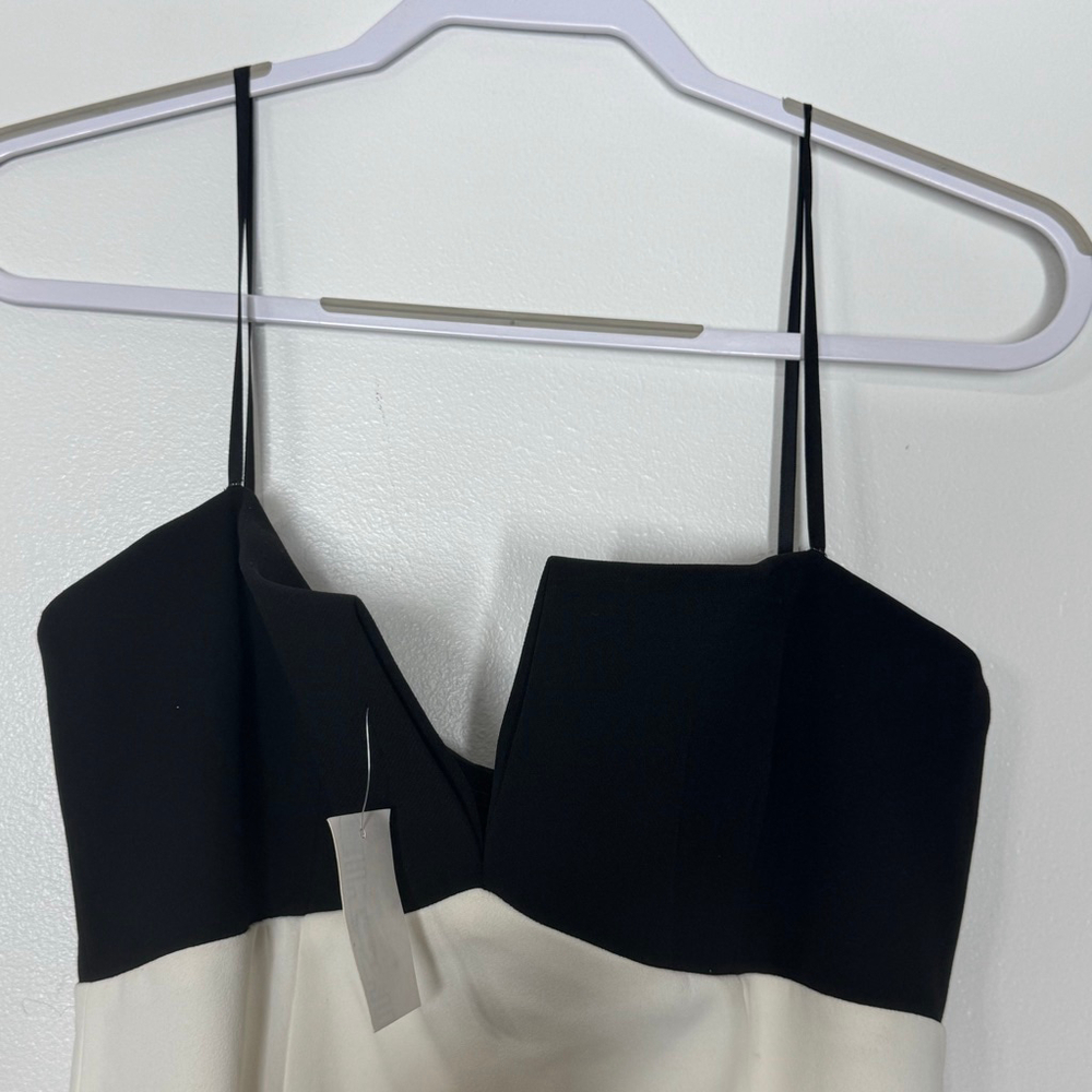 NWT Jill Jill Stuart Black & Ivory Colorblock Maxi Dress Size 10 Formal Cocktail - Picture 5 of 10